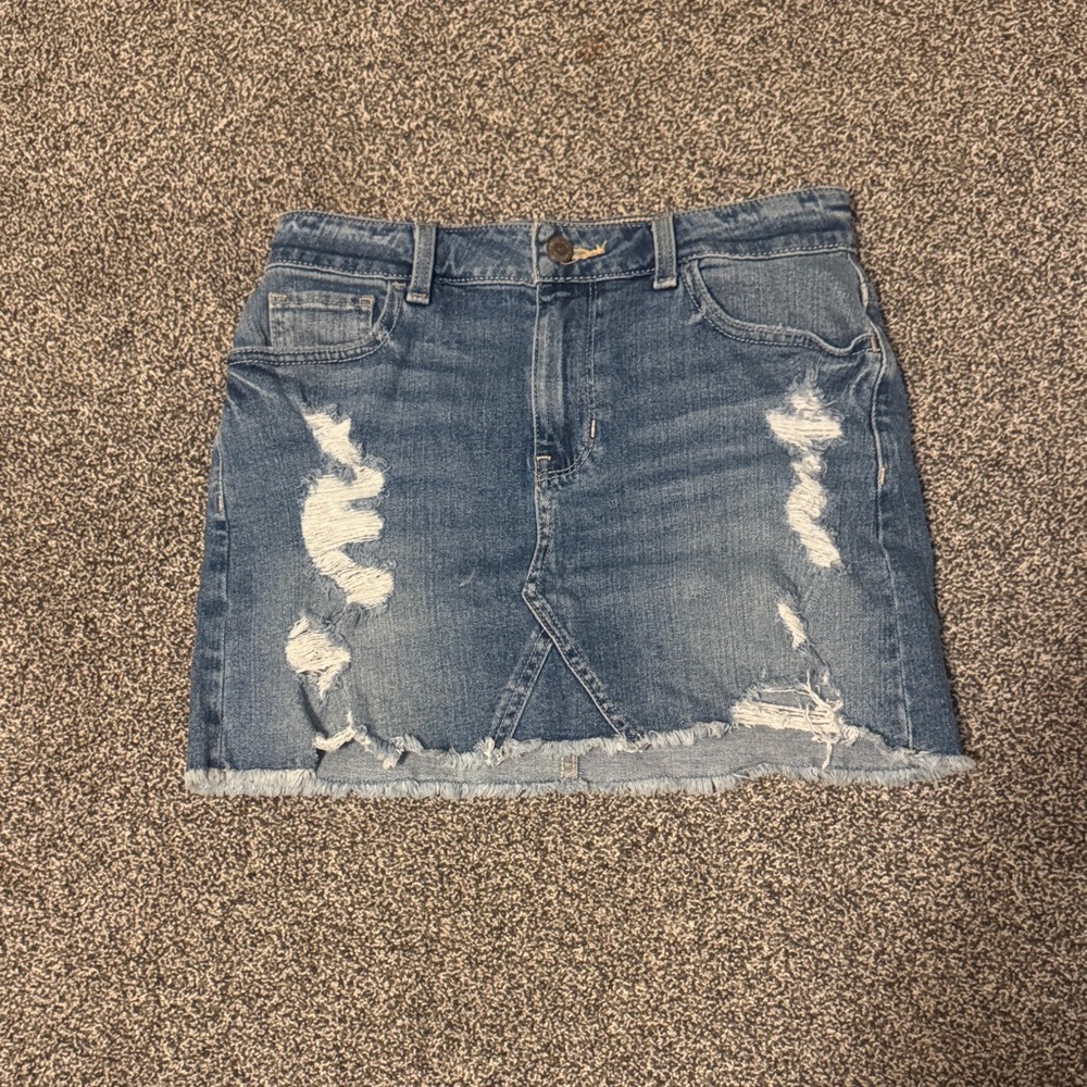 Hollister Blue Distressed Mini Skirt